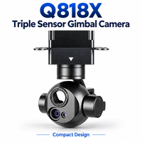 Kamera Drone Termal Q818X 215g Ringan dengan Tiga Sensor, Kamera Gimbal EO IR Ganda 5.7mm 16mm 18mm