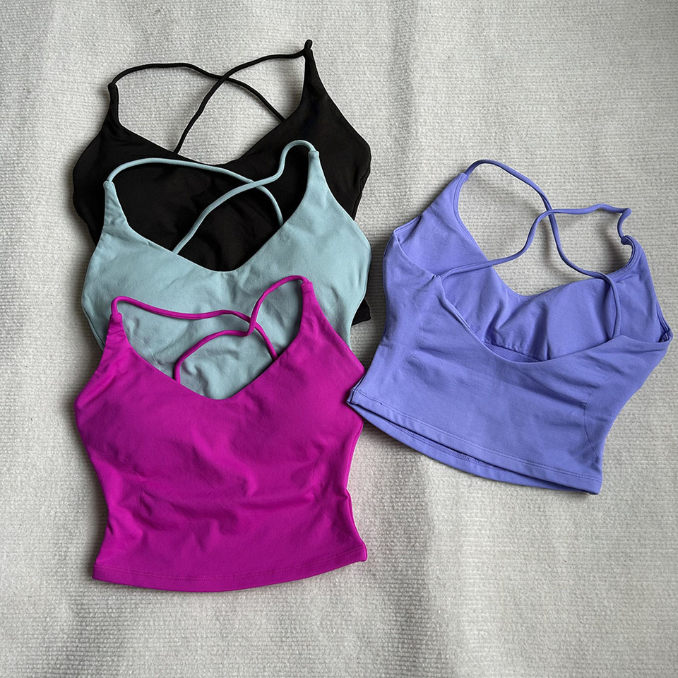 Women's Breathable Seamless High-Elastic Crop Top Sports Bra Workout Tank with Back Cutout Yoga/Gym 4-Way Stretch Crop Top