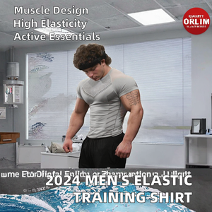 Camiseta Deportiva de Manga Larga para Hombre, Otoño 2024, Ligera, Transpirable, de Secado Rápido, Alta Elasticidad, Diseño Muscular, Talla Grande - Product Image 3