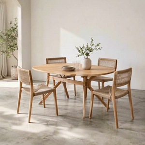 Solid Teak Wood Handmade Oval Dining <b>Table</b> Modern Scandinavian Design Durable Stable Eco-Friendly <b>4</b> Seater Hotel Home Furniture - Product Image 1