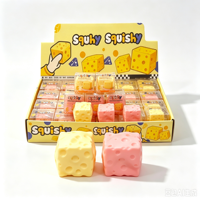 Jouet Squishy Bloc de Fromage Mignon, Doux, à l'Huile de Coco et Vaseline, Anti-Stress, Jouet Sensoriel à Presser, Simulation Alimentaire, pour Fête d'Anniversaire d'Enfants