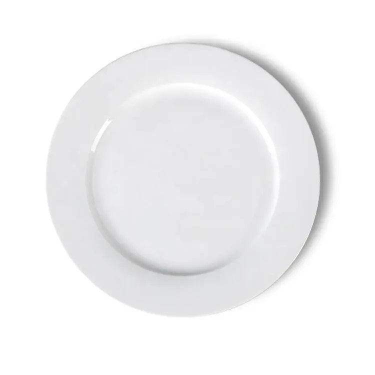 Atacado china porcelana jantar redondo festa casamento prato de cerâmica branco