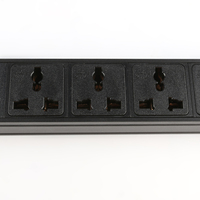 Bloc de distribution d'alimentation universel personnalisé à 6 voies, multiprise, pour montage en rack de serveur, avec compteur d'énergie PDU et interrupteur marche/arrêt 16A