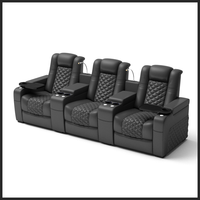 Hochwertige Heimkino-Möbel 2-Sitzer Funktionelles echtes Leder Elektrische Liege Heimkino-Sitz Kinos tuhl Sofa
