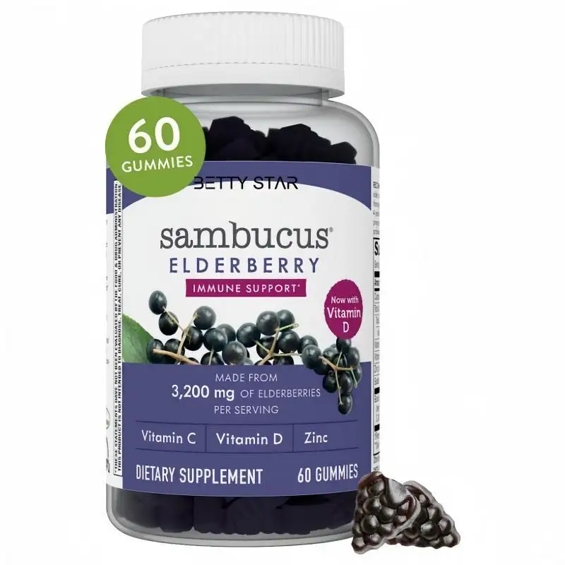 elderberry gummies elderberry immune support black elderberry extract zinc vitamin D vitamin C gummy candy