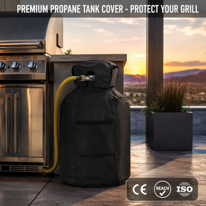 Funda Impermeable para Tanque <span class=keywords><strong>de</strong></span> Propano con <span class=keywords><strong>Bolsillo</strong></span> <span class=keywords><strong>de</strong></span> Almacenamiento - Protector <span class=keywords><strong>de</strong></span> Cilindro <span class=keywords><strong>de</strong></span> Gas Oxford 600D Resistente - Accesorio para Parrilla al Aire Libre - Product Image 2