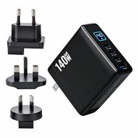 Produk Elektronik Terlaris Charger Perjalanan Universal Multiport 30W 140 Watt GaN dengan Layar TFT untuk Laptop