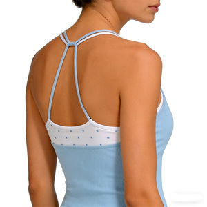 Débardeur de yoga premium 2-en-1 à motif pois, haute élasticité, <span class=keywords><strong>couleur</strong></span> contrastante, pour femme, idéal pour le fitness, le Pilates et les loisirs - Product Image 2