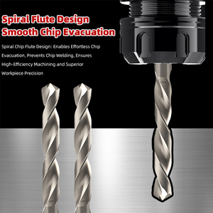 50 °   Outil de filetage métrique CNC, carbure de tungstène massif non revêtu, foret à tige droite allongé 80L - Product Image 2
