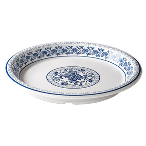 Xiangyuan <b>melamine</b> tableware <b>plates</b>, commercial imitation porcelain blue and white soup <b>plates</b>, restaurant and hotel cold dish - Product Image 5
