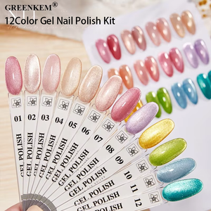 Perle de verre Design brillant vernis à ongles gel 10 Styles Magnétique Cat Eye <span class=keywords><strong>Aurora</strong></span> Effect Series 12 Kit de vernis à ongles gel couleur - Product Image 3