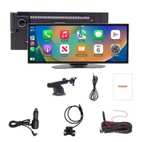 Écran CarPlay portable de 11,26 pouces, Android Auto sans fil, caméra de tableau de bord 4K à double objectif, autoradio avec caméra de recul, navigation GPS