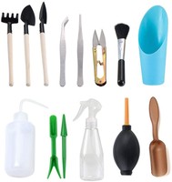 Mini kit d'outils de bricolage d'intérieur, ensemble de pots à succulentes et bonsaïs en plastique robuste avec terre et graines, conception OEM personnalisable