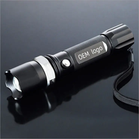 Lampe torche tactique puissante portable étanche à LED rechargeable par USB, vente chaude, 10W, pour la chasse et la défense personnelle