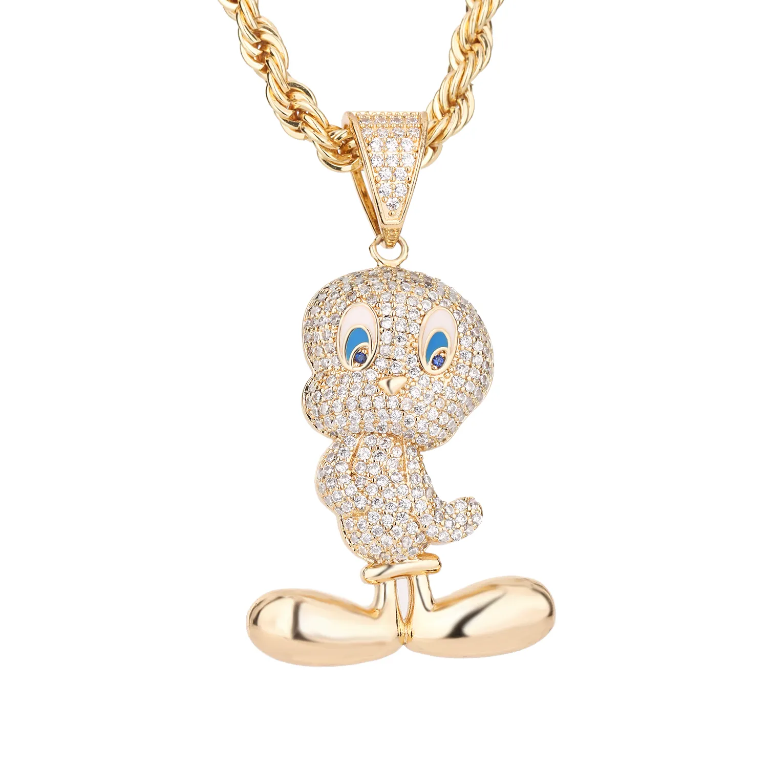 Variety of Charms Hip Hop 14k Gold Plated Cartoon Cui Di Zircon copper Pendants