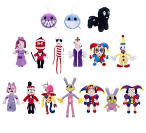 全新惊人的数字马戏团毛绒玩具卡通动漫毛绒玩具儿童马戏团小丑兔子毛绒玩具