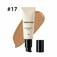 Teinture pour la peau Private Label Sheer Skin Tint, couvrance totale, imperméable, longue tenue 24h, maquillage mat vegan, vente en gros, OEM, logo personnalisé, SPF55