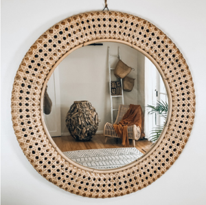 Nordic Style Round Rattan <b>Mirror</b> Rattan Long <b>Mirror</b> Wall Decoration From Vietnam - Product Image 2