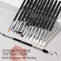 Ensemble professionnel de 20 pinceaux de maquillage à poils synthétiques et manche en bois pour application de poudre, anticernes et eye-liner sur le visage et les lèvres