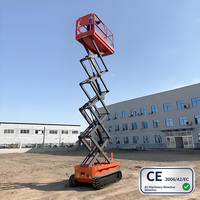 Plateforme élévatrice à ciseaux électrique hydraulique sur chenilles de 250 kg, 300 kg, 500 kg avec transmission par chenilles pour travaux en hauteur