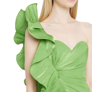 Abiti da Sera Eleganti su Misura di Alta Qualità, <span class=keywords><strong>Monospalla</strong></span> <span class=keywords><strong>Verde</strong></span> con Volant, Vestiti Lunghi da Cerimonia per Donne - Product Image 4