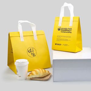 Custom Eco-Friendly Disposable Non-Woven Aluminum Lunch <b>Cooler</b> <b>Bag</b> Portable Thermal Takeaway <b>Bag</b> for Food - Product Image 5