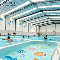 Estructura Metálica Duradera para Parque Acuático, Cubierta para Piscina Interior, Estructura Metálica para Parque Acuático con Techo