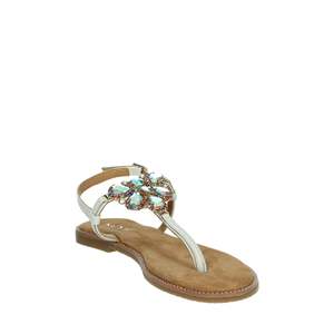 Sandales plates en cuir pour femmes Keys K-10952 à bride en T avec détail en strass - Product Image 5