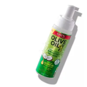 Vendita all'ingrosso corpo tratta di cocco-Involucro/Set di schiuma di olio d'oliva Pirces all'ingrosso Mousse Hold Shine 207ml