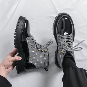 Botas de Cuero para Hombre, Estilo Británico, con Plataforma, Superficie Brillante, Modernas, Casuales y Cortas - Product Image 4