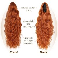 Queue de cheval à clipser en cheveux synthétiques de qualité supérieure, ondulée, avec cordon de serrage, couleur personnalisable, pour femmes, vente en gros