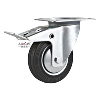 Roulettes industrielles standard internationales de 3, 4, 5, 6, 8 pouces en caoutchouc élastique pour chariot