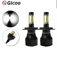 Ampoules de phare LED GICOO X7 360 4 côtés 55W 8000LM 12V Nouveau 6000K H1-H11 IP68 Étanche Adaptation universelle