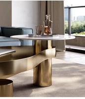Offre limitée de temps Table basse moderne minimaliste en pierre miroir