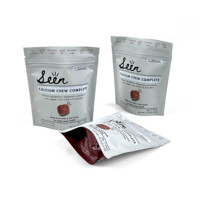 Pochette debout imprimée personnalisée sac de casse-croûte scellé à fermeture à glissière pour fruits secs pour sushi lait gelée de nourriture pour animaux de compagnie avec déchirure feuille d'aluminium