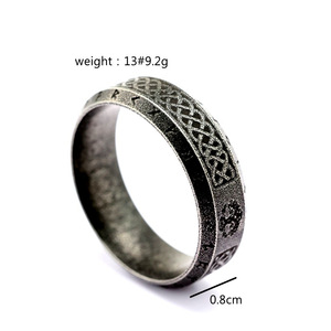 Nordic Vintage Men's Stainless Steel <b>Ring</b> With Tree Of Life Design And Distressed Lettering Hip Hop Style Gift Jewelry - Product Image 5
