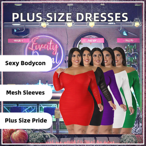 Nouvelles arrivées : Robes moulantes décontractées pour femmes grandes tailles avec perles et manches en maille à franges, longueur genou, robe sexy pour boîte de nuit - Product Image 2