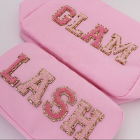 Patchs thermocollants personnalisés en chenille alphabet cœur, multicolores, à paillettes dorées, tailles 5,5 cm, 6,5 cm, 8 cm, en tissu écologique pour vêtements et chapeaux