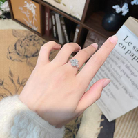 Bague de fiançailles et de mariage ovale en diamant de laboratoire, trois pierres, plaqué or blanc 18 carats, pour femme, haute joaillerie