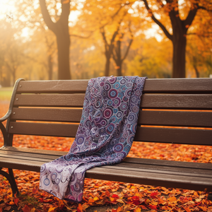 Sciarpa Lunga Z Brand 70x180cm con Stampa Geometrica a Cerchi, Accessorio Moda Donna - Product Image 2