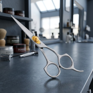 Ciseaux de coiffure professionnels en acier inoxydable à pointe affûtée pour droitiers, à long manche - Product Image 2
