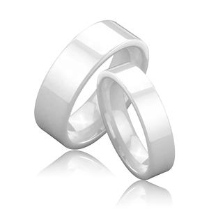 Einfacher weißer Zirkonia Keramik Ehering - Product Image 2