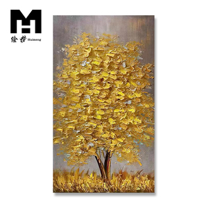 Peint à la main 100% <span class=keywords><strong>peinture</strong></span> à l'huile sur toile arbre abstrait <span class=keywords><strong>acrylique</strong></span> or photo décoration de la maison <span class=keywords><strong>couteau</strong></span> photo peintures à la main - Product Image 1