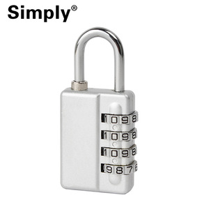 กุญแจล็อคแบบผสม 4 หลัก ปรับตั้งรหัสได้ ผลิตจากโลหะผสมสังกะสี ชุบโครเมียม สำหรับล็อคเกอร์ กล่องเก็บของ และการเดินทาง - Product Image 1