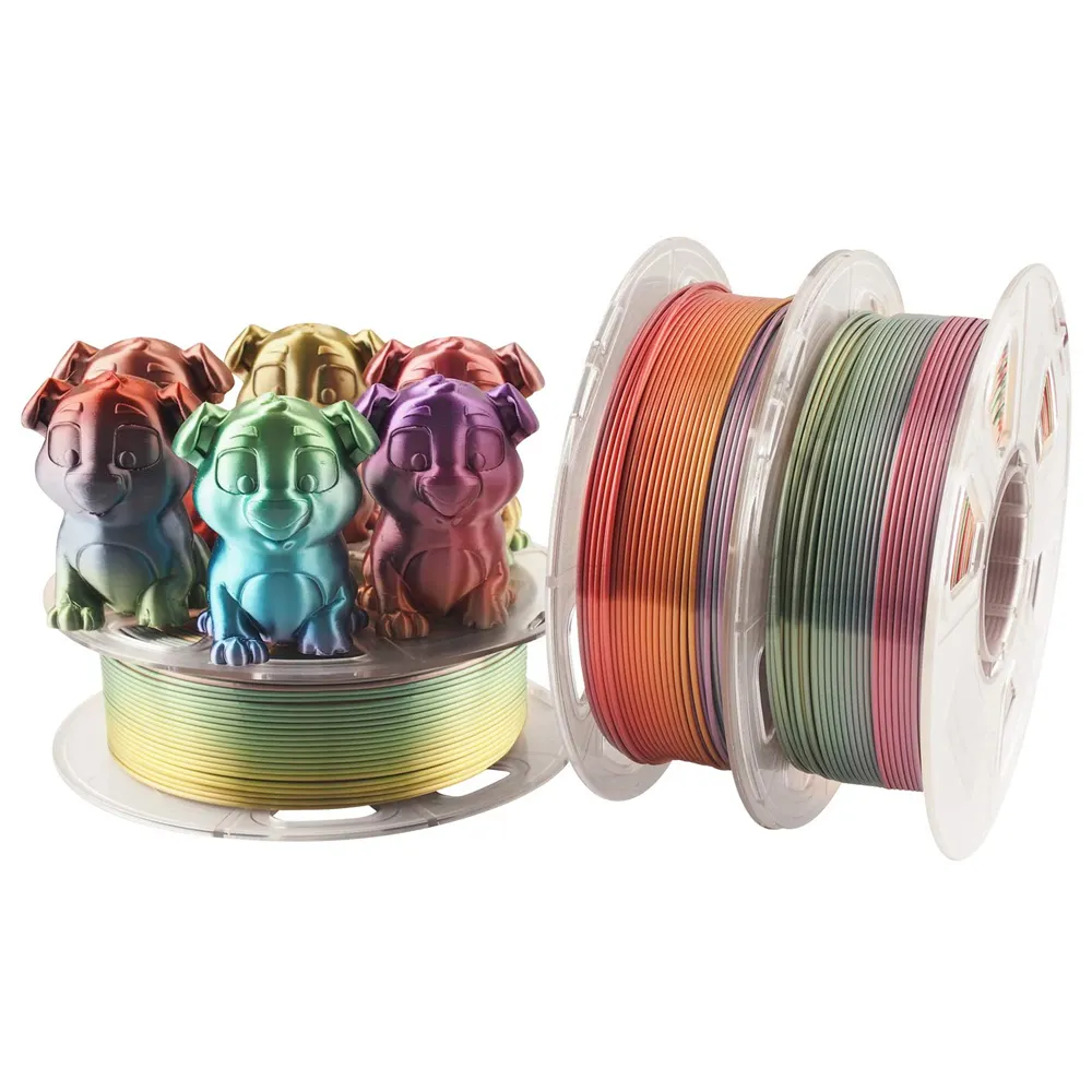 Silk rainbow filament pla 3d printer filament 1.75mm 3d printing pla filament