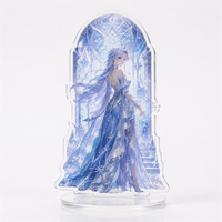 Porte-clés en acrylique holographique avec logo personnalisé, breloque arc-en-ciel en résine époxy, support de présentation en bloc acrylique personnalisé à effet sable mouvant