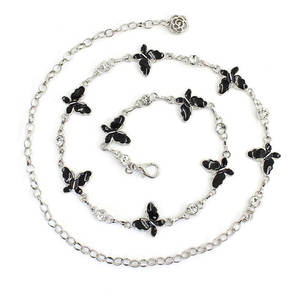 女性用調整可能な金属ウエストベルト蝶をちりばめたダイヤモンドドレスベルト装飾シックでスタイリッシュ - Product Image 2