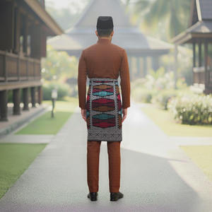 Borong Kilang OEM Jahit Pukal Baju Melayu Merah Chilli Casual Autumn Regular Fit Private Label Production Custom Designer Brand - Product Image 4