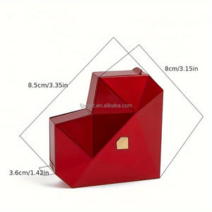 Nouvelle boîte à bagues en forme de coeur 3D emballage de bagues en diamant et stockage de bijoux pour proposer ou confesser le jour de la fête des mères - Product Image 3