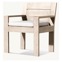 4-Sitzer Outdoor-Patio Luxus Handgefertigte Möbel Teakholz-Stuhl und Garten-Rundholz-Esstisch